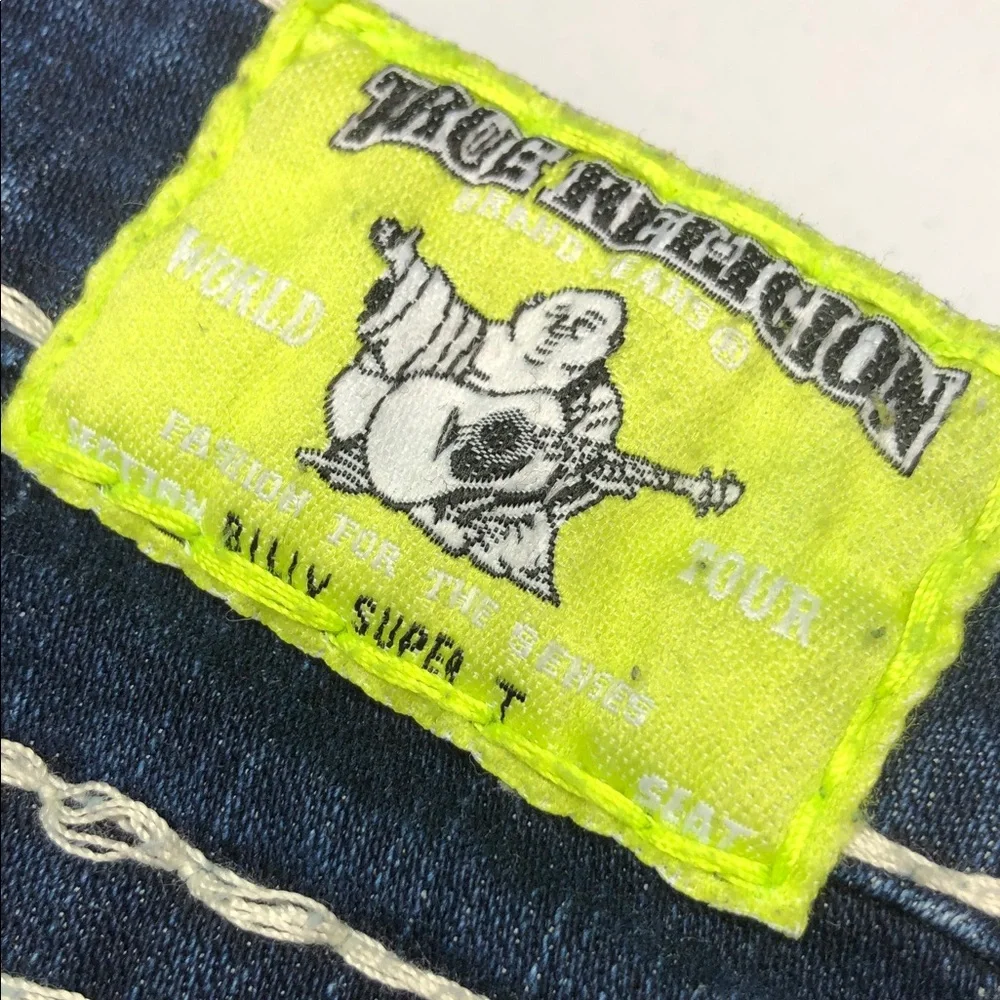 LIKE NEW TRUE RELIGION BILLY SUPER T SKINNY JEANS 24x33 🇺🇸 - Picture 2 of 14